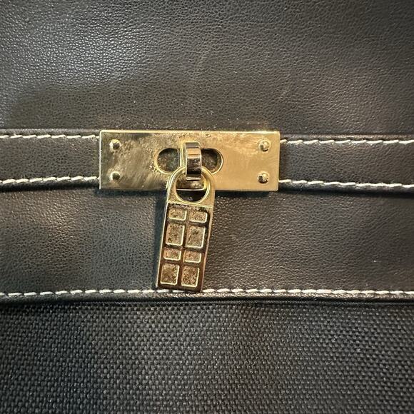 Elizabeth Arden‎ Black Canvas & Leather Large Tote Travel Weekender Carryon Bag - Picture 5 of 16